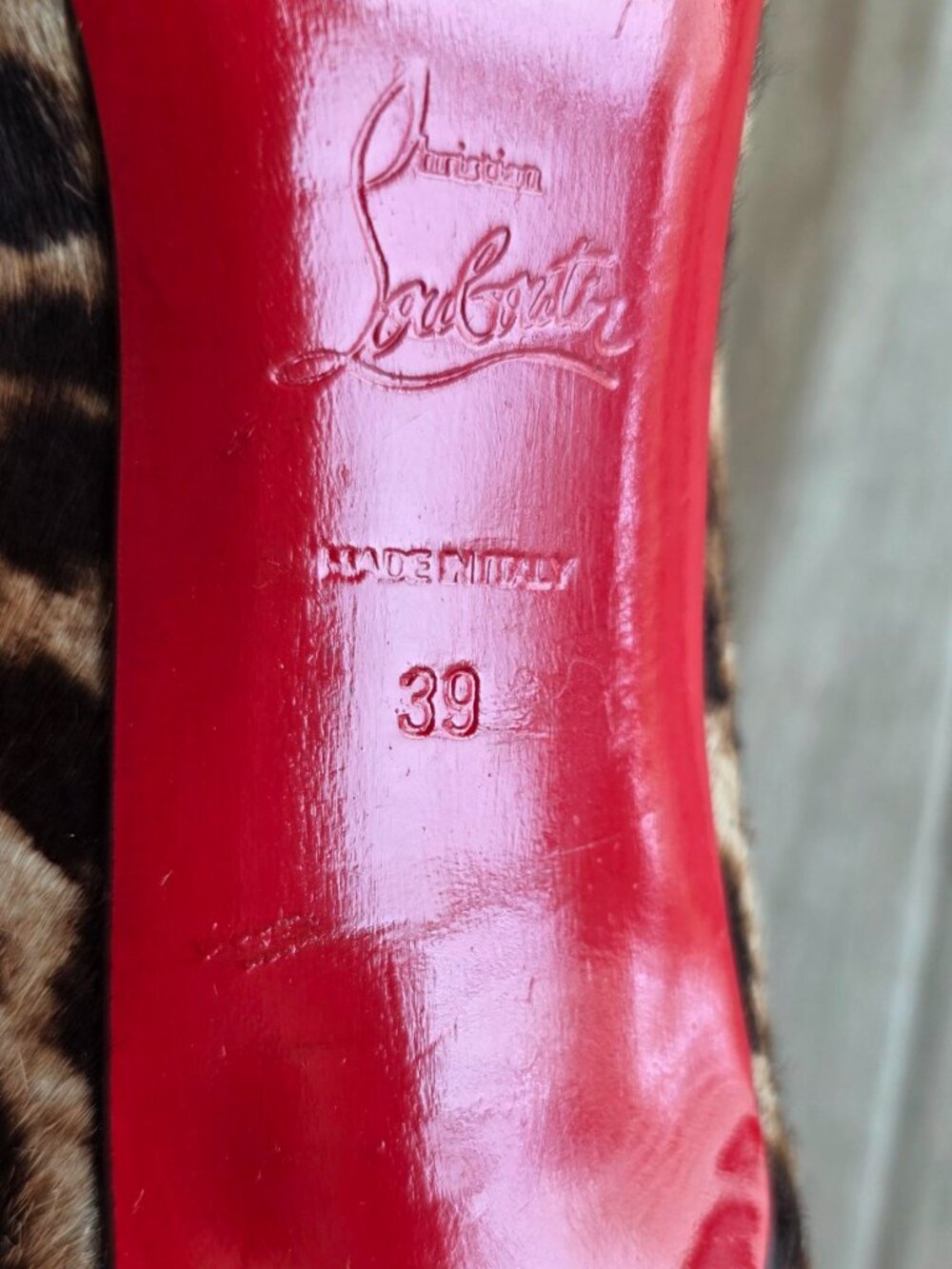 Christian Louboutin Piou Piou 85 Leopard Print Calf Hair Shoes Eur. 39 - Picture 13 of 15